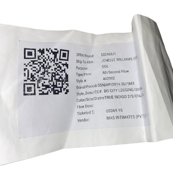 Bo City Yoga Pants S True Indigo High-Waisted Stretch Athletic Leggings By MAS I - Picture 5 of 6